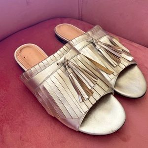 Hand made flat leather Silver